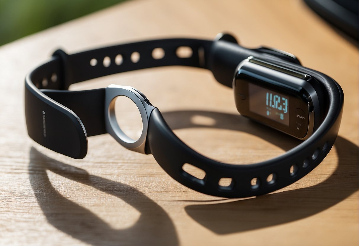 A sleek fitness band with a blood pressure monitor, featuring top brands and models