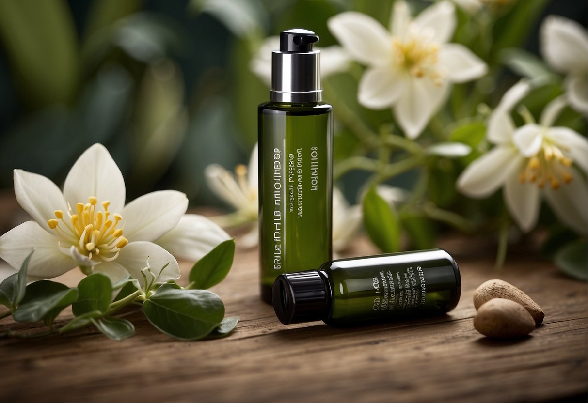 A bottle of natural retinol serum surrounded by botanical ingredients and a "Frequently Asked Questions" banner