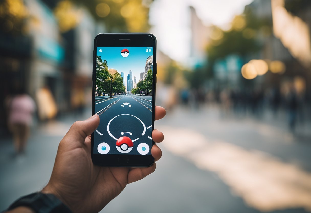 A person using Pokémon Go with VPN activated, catching virtual creatures in different locations around the world