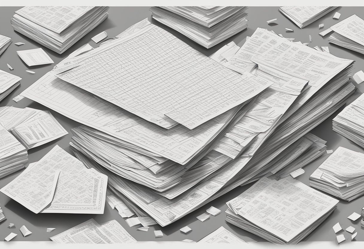 A stack of papers with quotes numbered 76-100, scattered on a desk. A pencil and eraser lay nearby