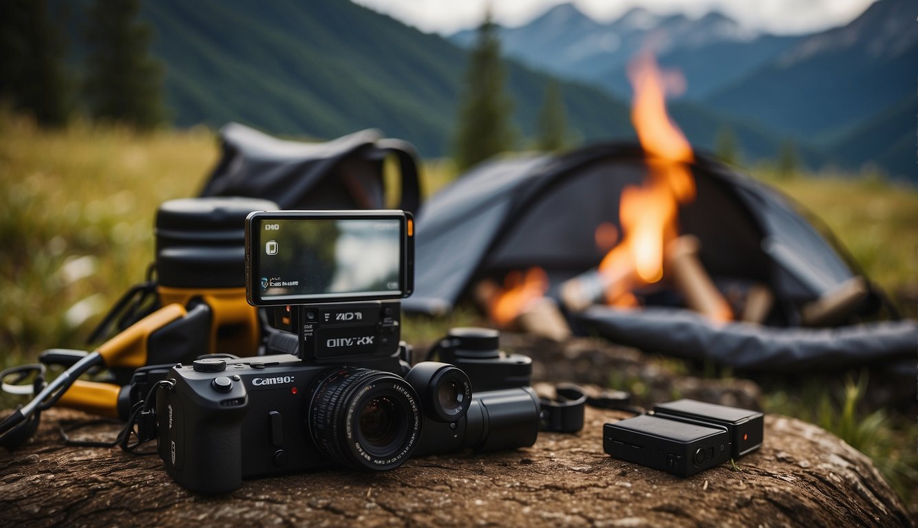 Cutting-edge camping gear displayed with advanced materials and technologies for outdoor use