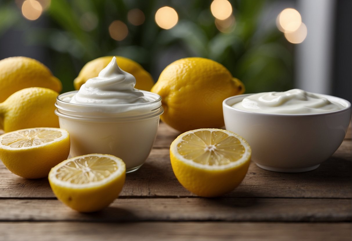A lemon and a container of yogurt sit side by side, with a question mark hovering above them
