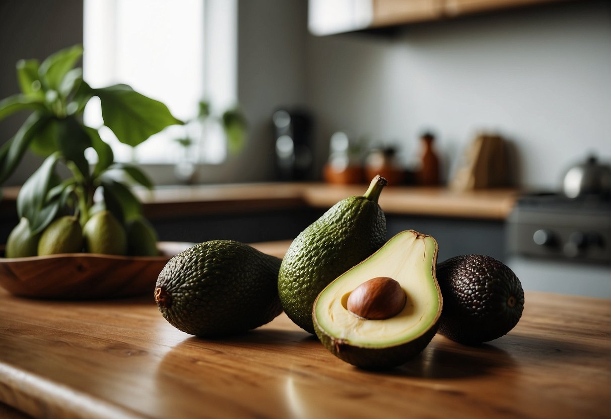 A ripe banana and avocado sit on a kitchen counter, hinting at a potential mix