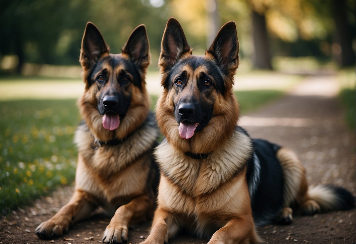 German Shepherds stand proudly, showcasing their strong, athletic build and intelligent expressions. Breeders carefully study their genetics and temperament, utilizing modern techniques to enhance desirable traits in future generations