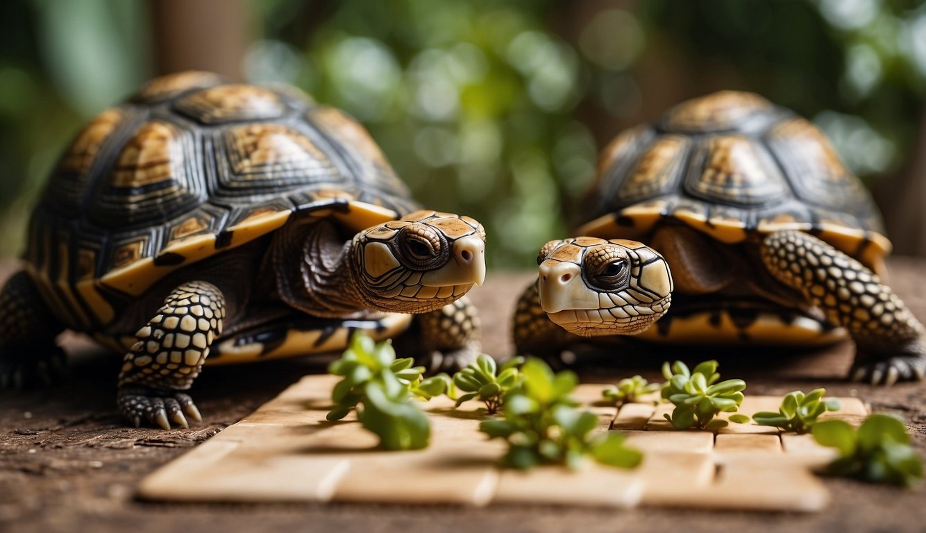 A group of tortoises gather around a puzzle, showcasing their impressive memory and problem-solving skills