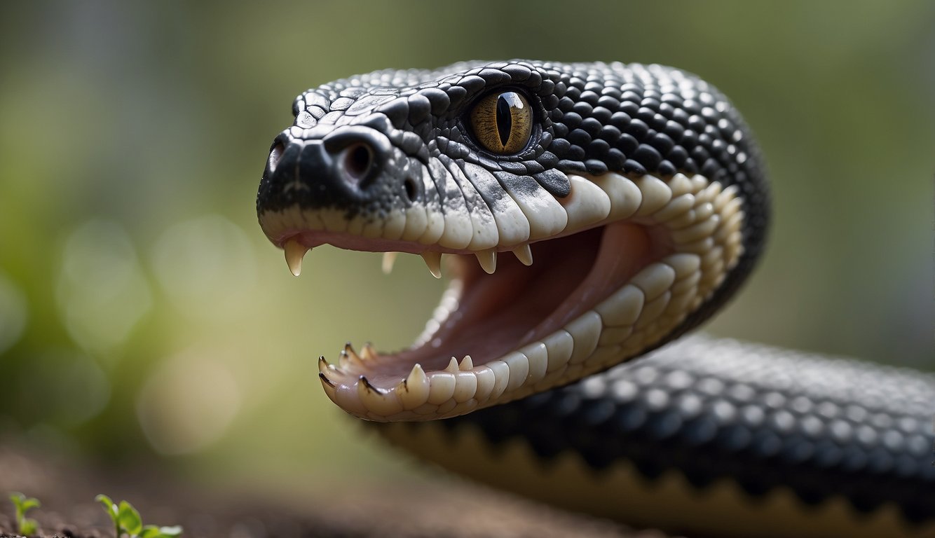 A cobra raises its hood, hissing loudly.

A person cautiously steps back, keeping a safe distance