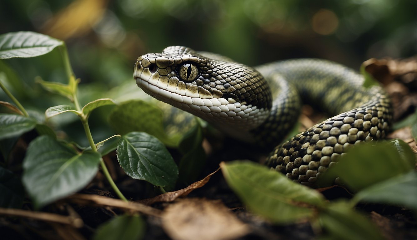 A snake camouflaged in leaves, waiting to ambush its prey.

A lizard blending seamlessly into its rocky surroundings, ready to pounce on unsuspecting insects