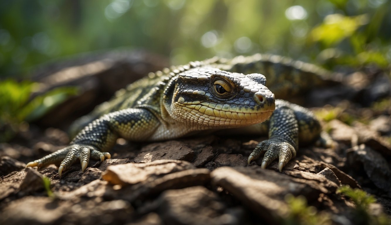 Reptiles emerging from disrupted hibernation habitats due to changing climate conditions