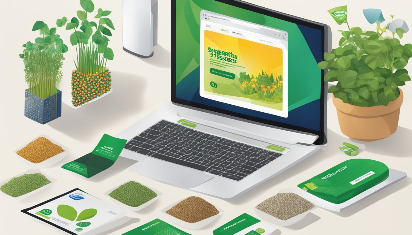 A computer screen displaying a website with the title "Syngenta Seeds Online" and a variety of seed packets available for purchase