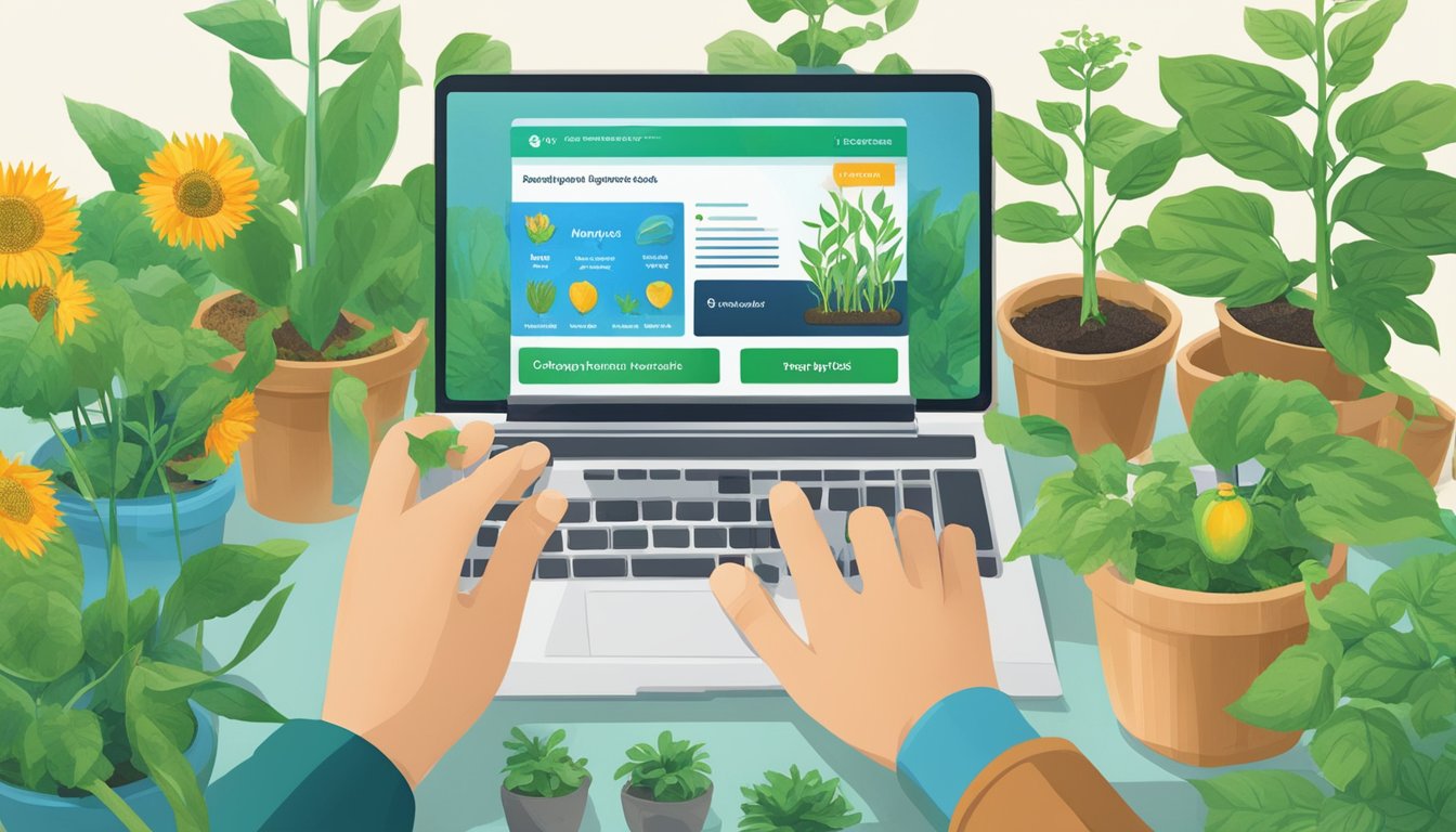 A hand reaches out to buy Syngenta seeds online, then plants them with confidence, watching them grow into healthy, thriving plants