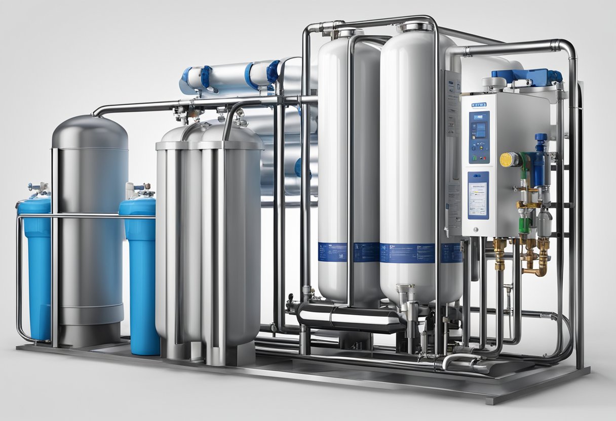 A reverse osmosis system filters water, removing fluoride