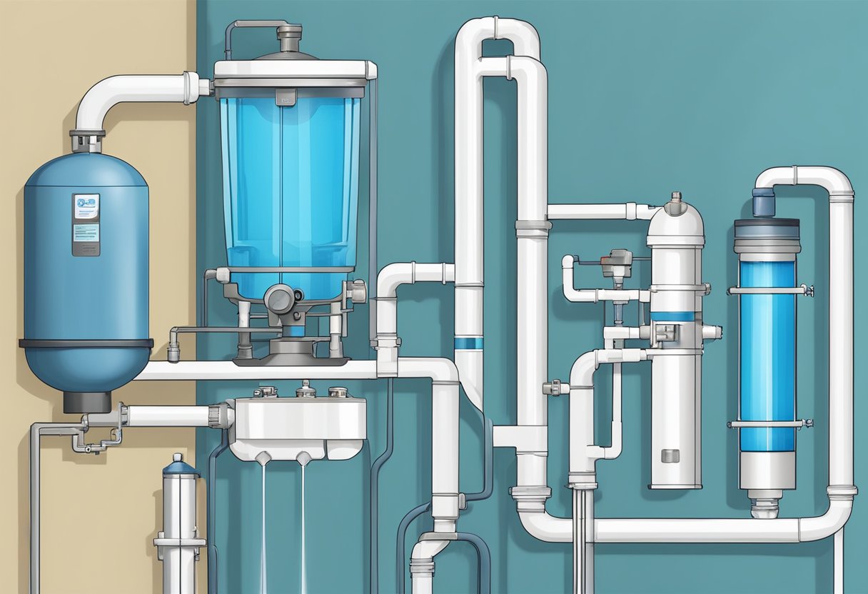 A water filtration system removes fluoride from water, reversing osmosis