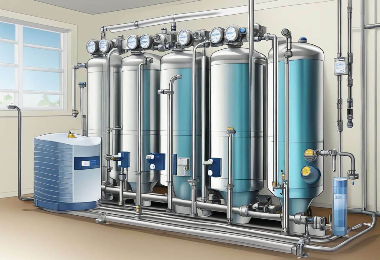 A reverse osmosis system removes fluoride from water