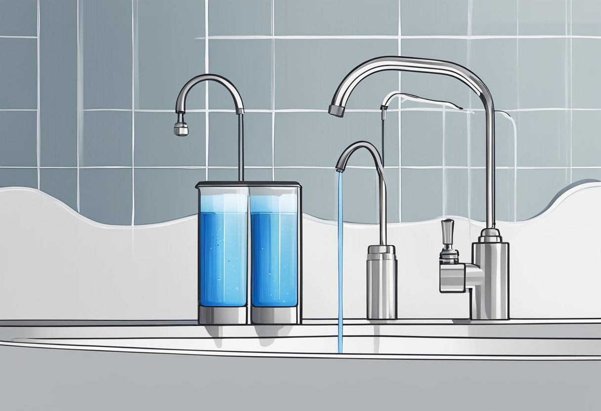 A reverse osmosis system filters water to remove fluoride. A faucet dispenses clean water while a membrane traps impurities