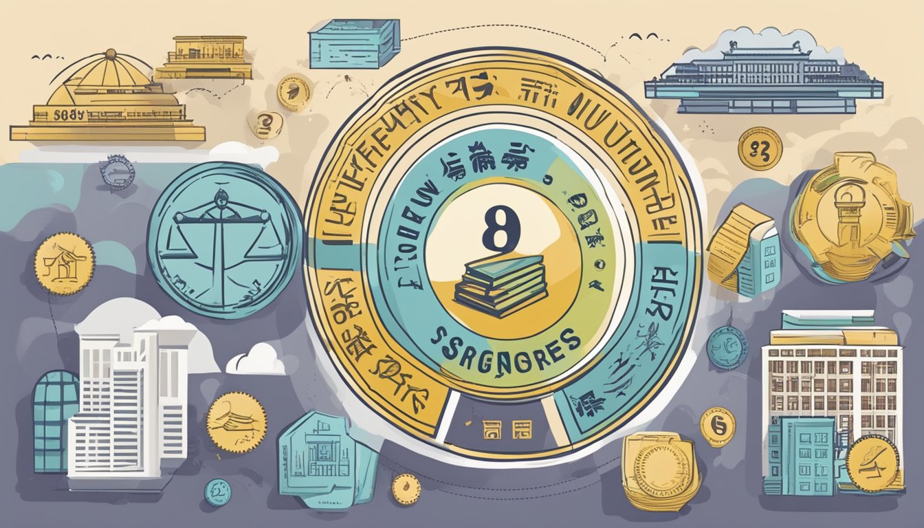 A stamp with "Frequently Asked Questions" and "Stamp Duty for Foreigners Buying Property in Singapore" text surrounded by official seals and symbols