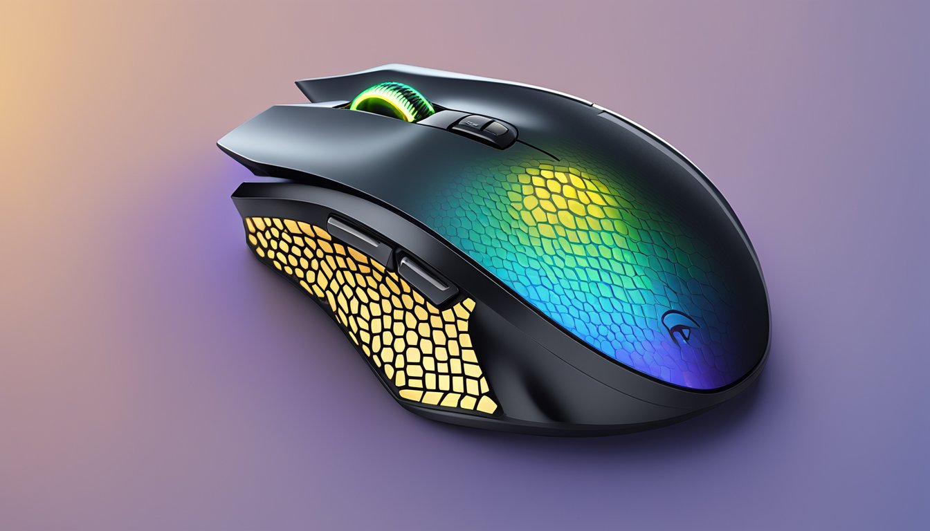 A sleek, ergonomic mouse with customizable RGB lighting and a honeycomb shell for lightweight durability
