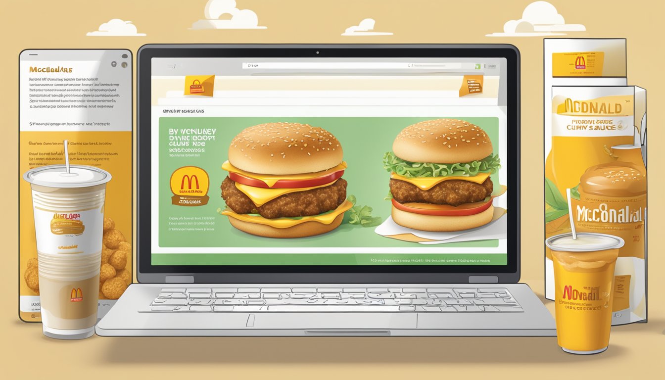 A computer screen displaying a website with the option to buy McDonald's curry sauce online