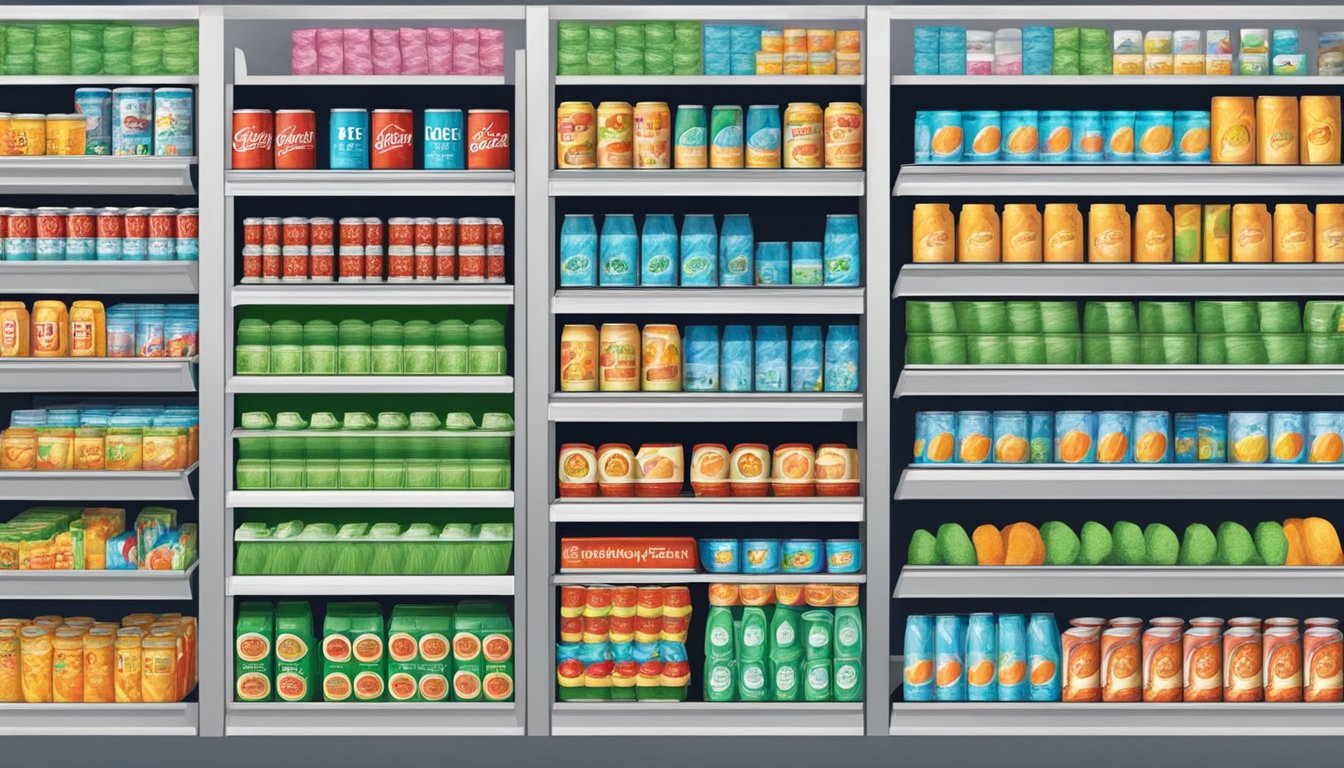 Shelves stocked with Strong Zero cans in a Singaporean convenience store