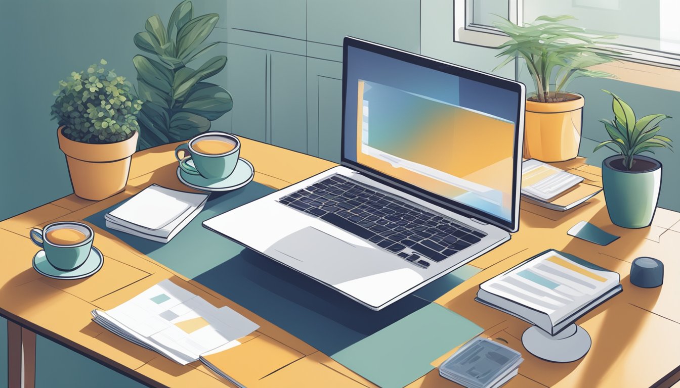 A customer browsing through a list of frequently asked questions about buying resin in Singapore, with a computer and a cup of coffee on the table