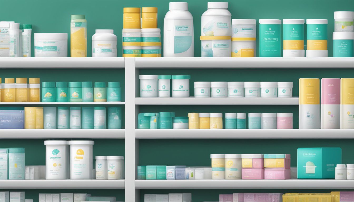 A pharmacy shelf displays Kefentech plaster boxes in Singapore