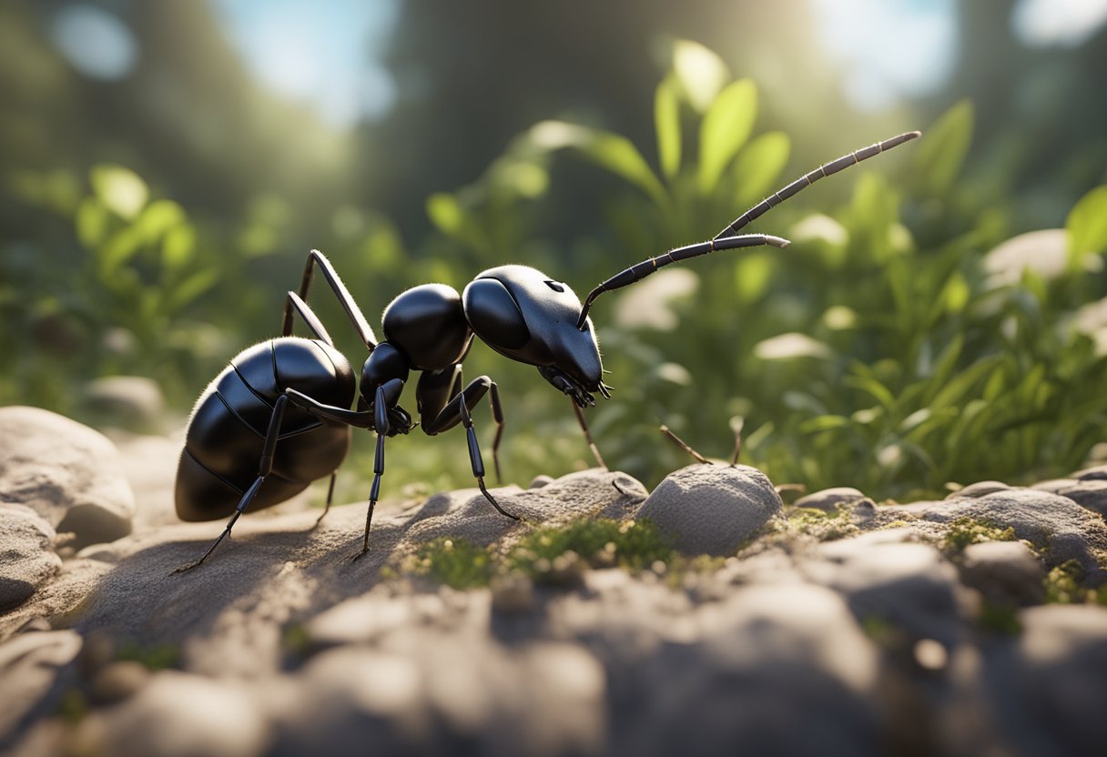 The ant habitat is equipped with a ventilation system to ensure proper airflow for the ants. The design allows for air to circulate without compromising the integrity of the habitat