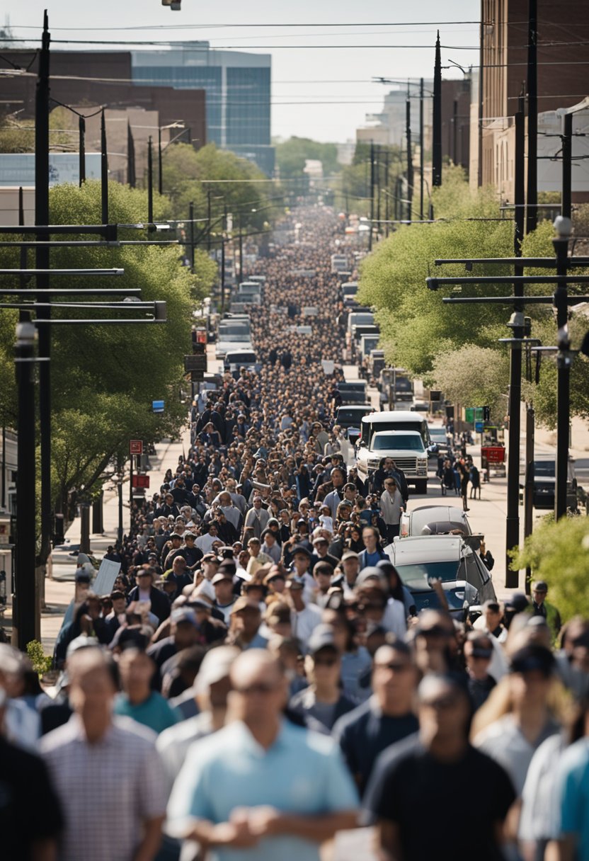A solemn procession through Waco's streets, with people carrying crosses and stopping at various stations to pray and reflect on the events of Holy Week