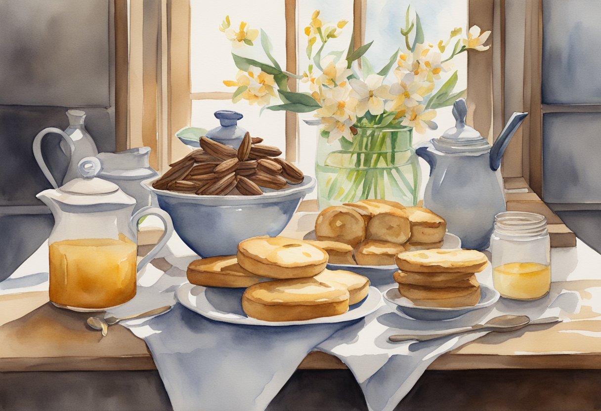 A table overflows with vanilla beans, extract, and baked goods. A cloud of sweet aroma fills the air, enchanting all who enter