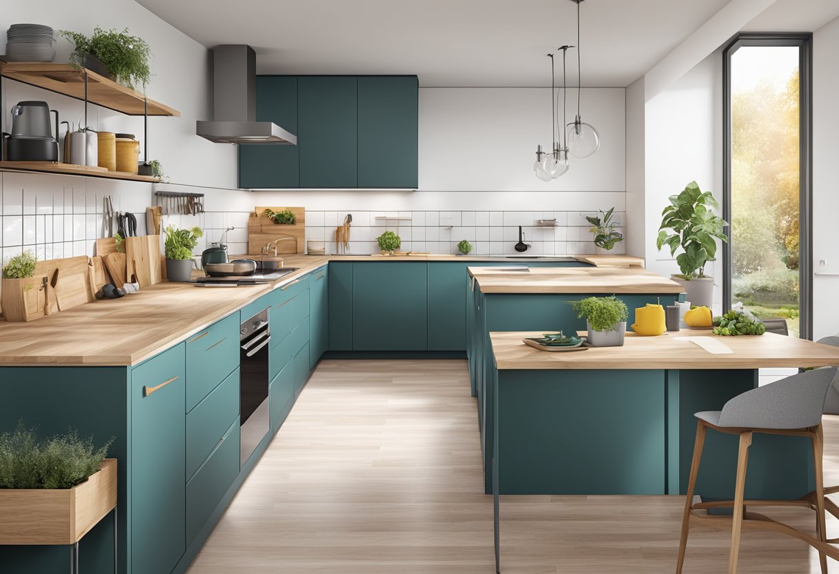 Eine Kücheninstallation in Wien mit Werkzeugen, Schränken und einem effizient arbeitenden Team