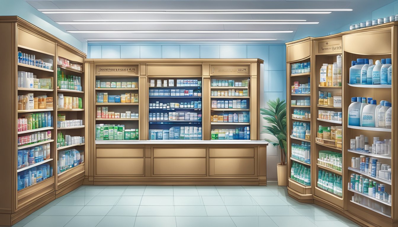 A pharmacy shelf displays Aquaphor in Singapore