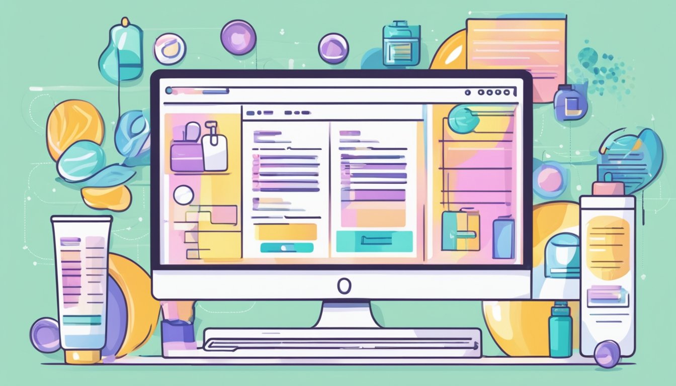 A computer screen with a list of FAQs about buying body cream online