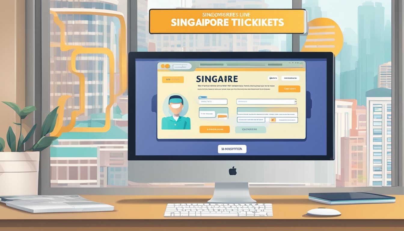 A computer screen displaying a website with the option to purchase Singapore Toto tickets online