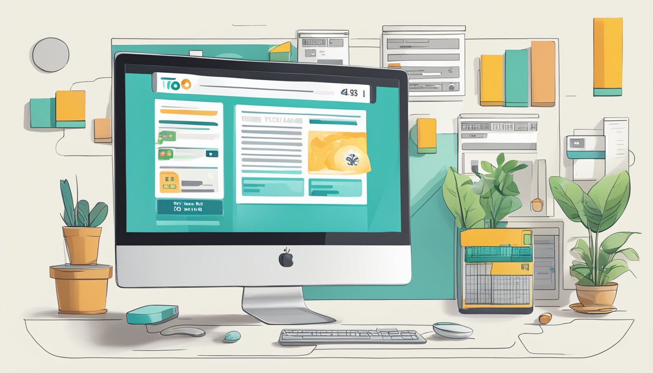 A computer screen displaying a website with "How to Play Toto Online" and a virtual ticket purchase for Singapore Toto