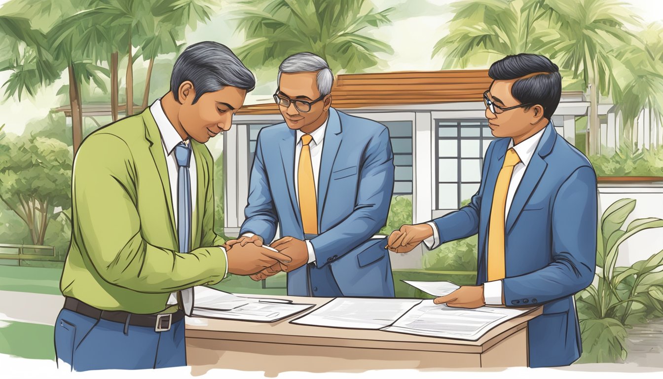 An Indian citizen signs a property purchase agreement in Singapore