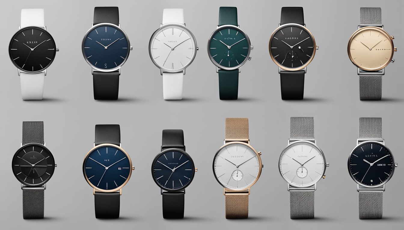 A sleek, modern website displays a variety of Skagen watches for sale, with clean lines and minimalist design