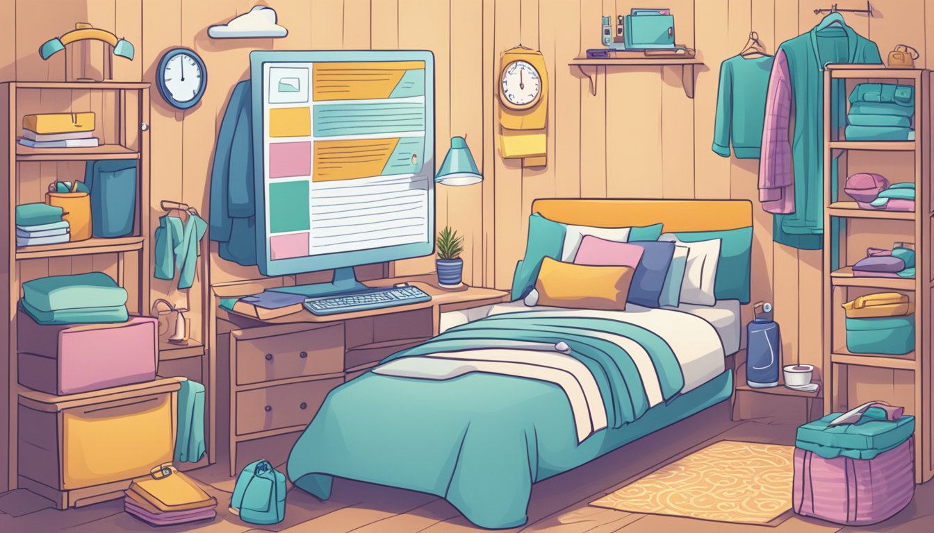 A computer screen with "Frequently Asked Questions" on a website, surrounded by various nightwear items