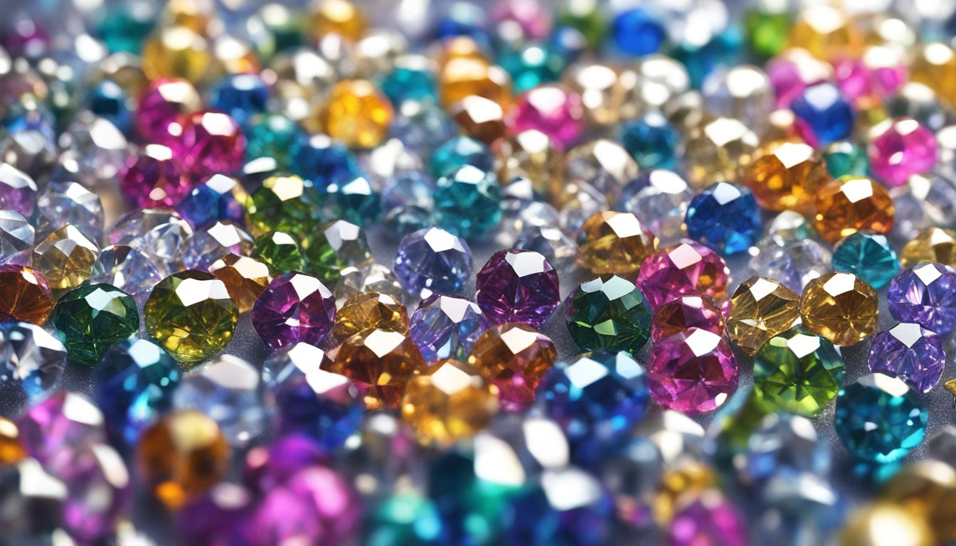 Shimmering Swarovski beads arranged in a dazzling display, available for purchase online