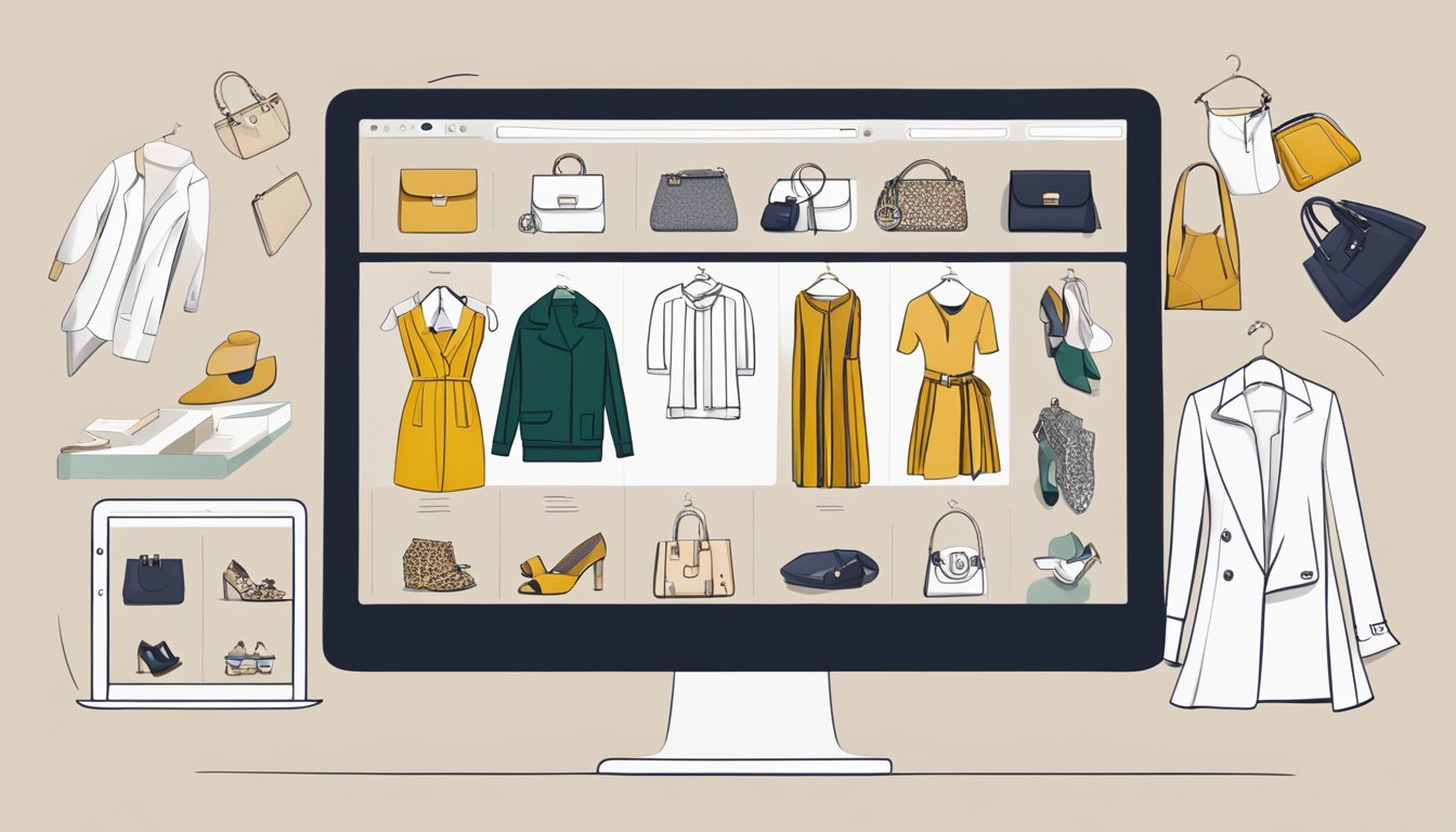 A computer screen displaying the Zara website, with various clothing items and accessories showcased. A cursor hovers over the "Add to Bag" button, ready to make a purchase