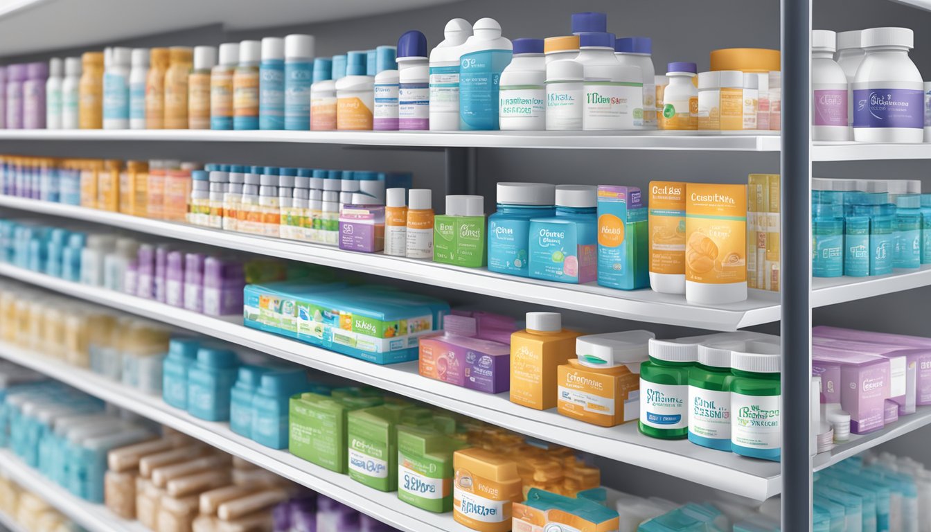 A pharmacy shelf stocked with Optifast products in Singapore