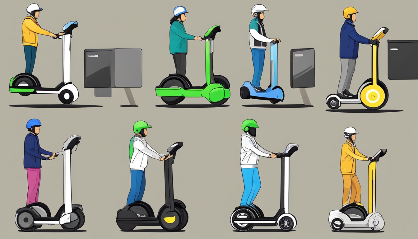 A person selects a Segway from various options on a computer screen