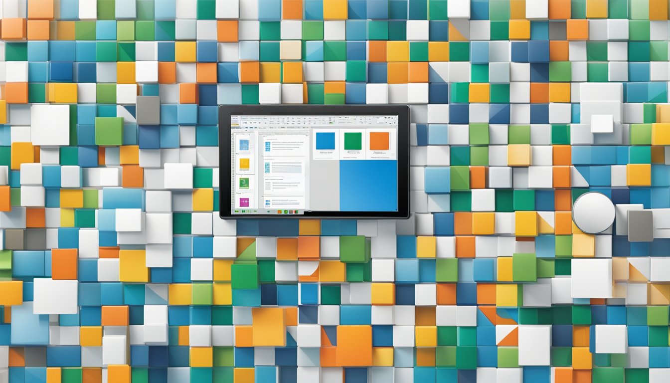 A computer screen displaying the Microsoft Office 2013 interface, with the iconic colorful tiles and clean, modern design