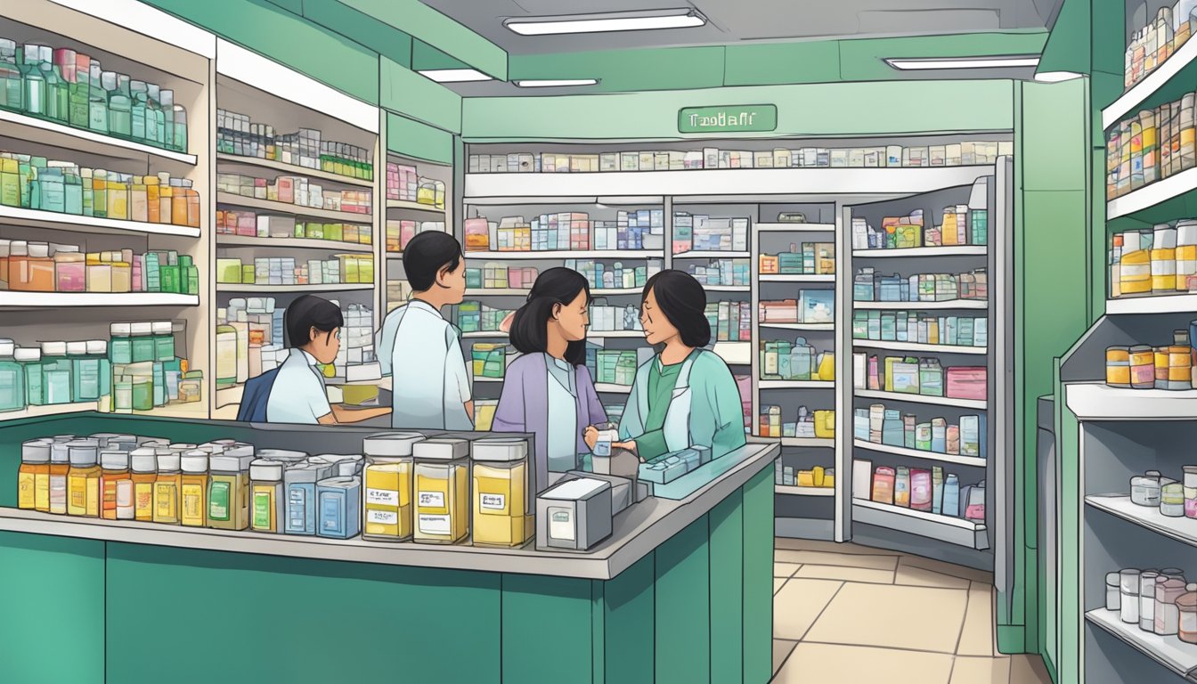 A bustling pharmacy in Singapore sells tadalafil