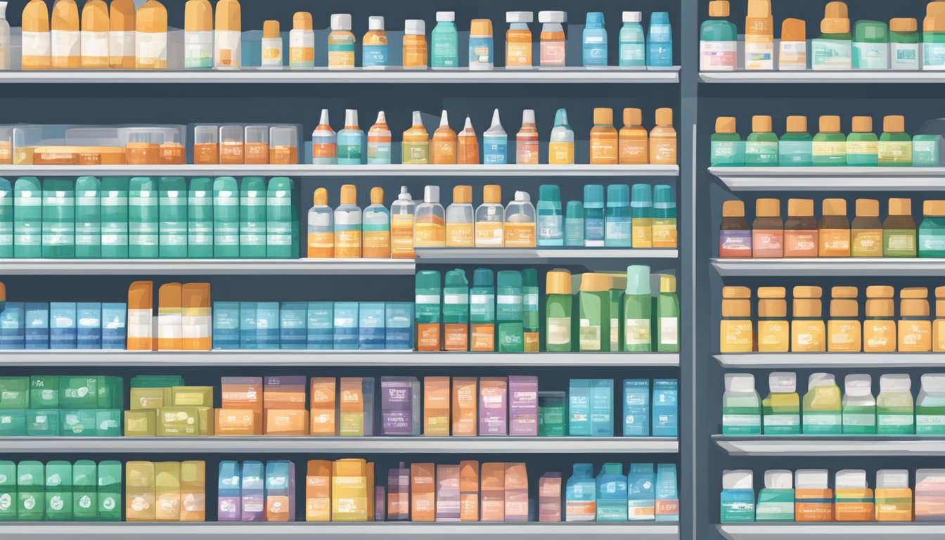 A pharmacy shelf displays altitude sickness pills in Singapore