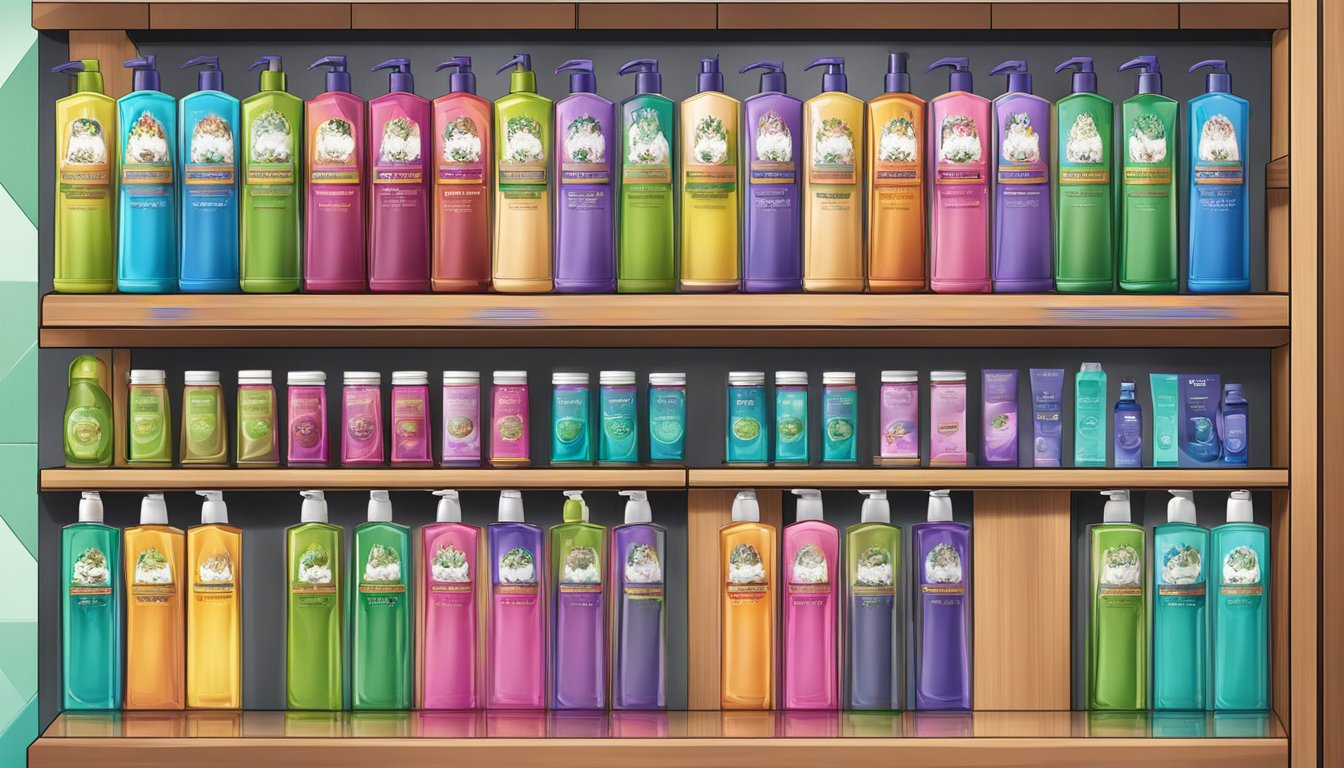 Dr Groot Shampoo displayed on shelves with clear labels and vibrant colors. Available for purchase in various stores across Singapore