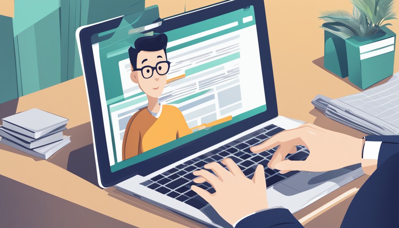A person browsing a website with a list of frequently asked questions about buying car insurance in Singapore