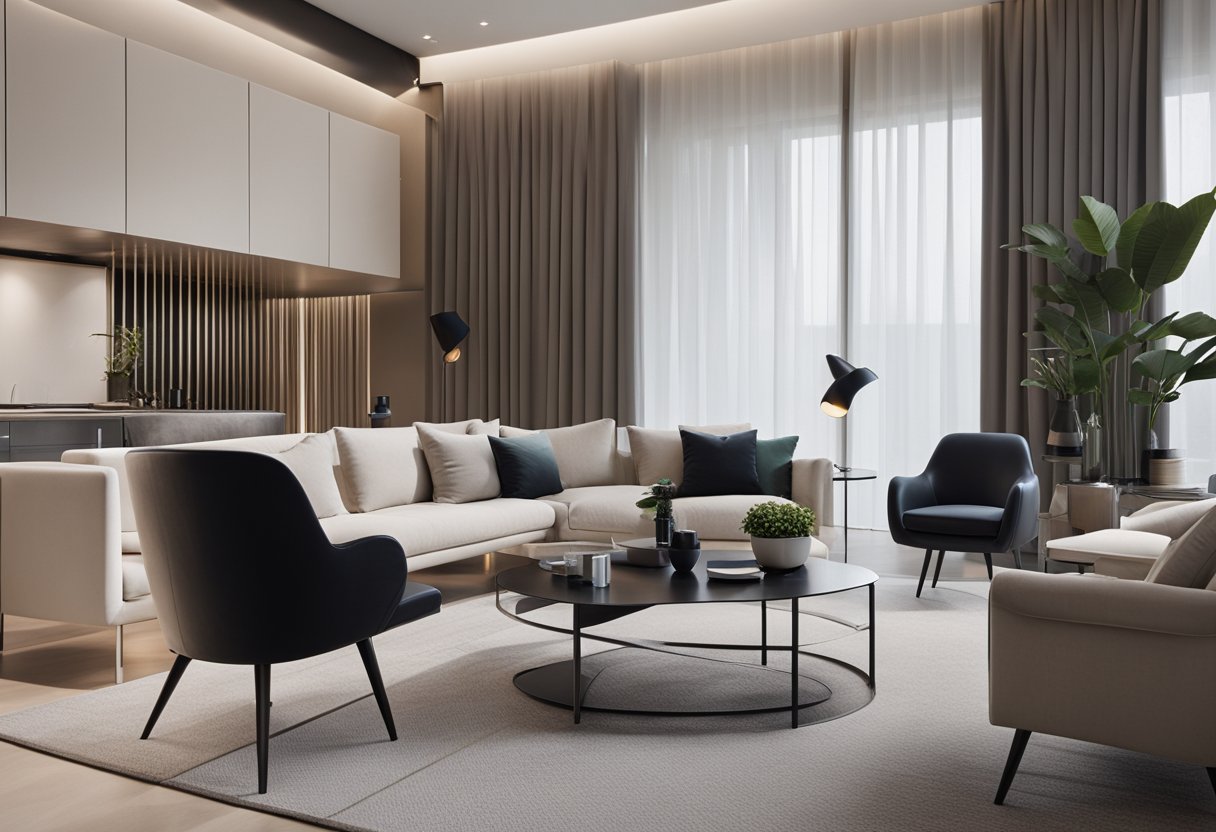 Sleek furniture, clean lines, and minimalist decor define the modern interior design