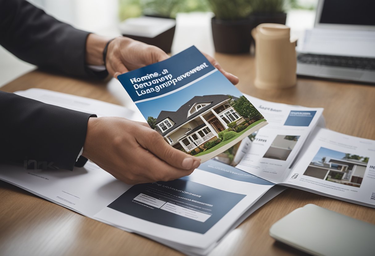 A homeowner reviews CIMB Renovation Loan brochure, considering options for home improvement