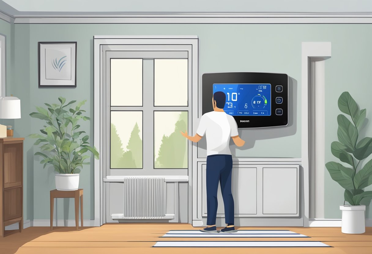 A smart thermostat is being installed and set up for electric baseboard heaters
