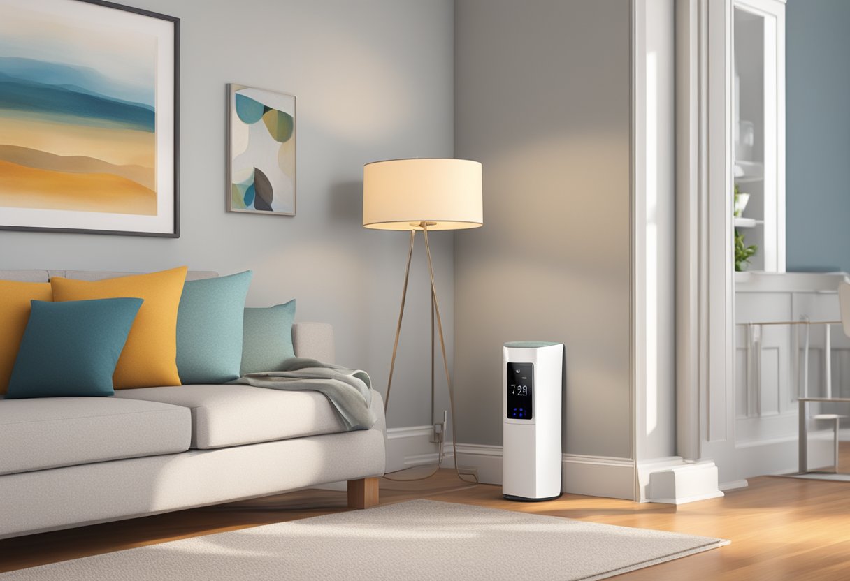 Smart thermostat connects to baseboard heaters in modern home