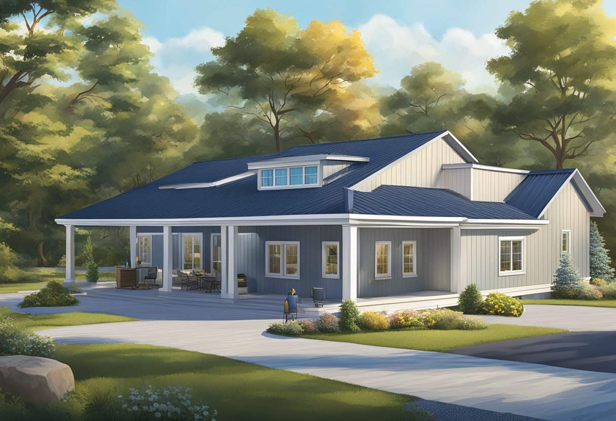 A sunny day with a clear blue sky, showcasing a sturdy and well-maintained roof with the Verato Roofing Company logo prominently displayed