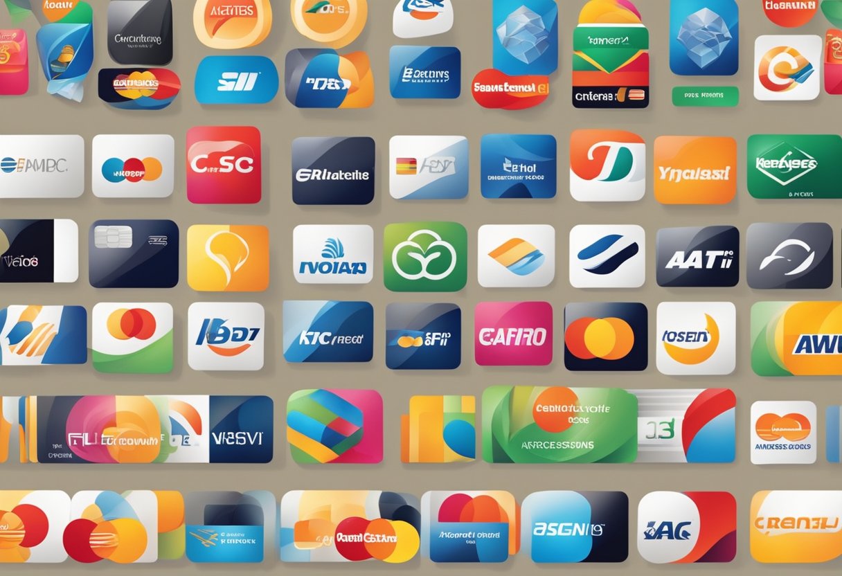 Various ACH and credit card logos interlocking with seamless compatibility, symbolizing integration of processing providers